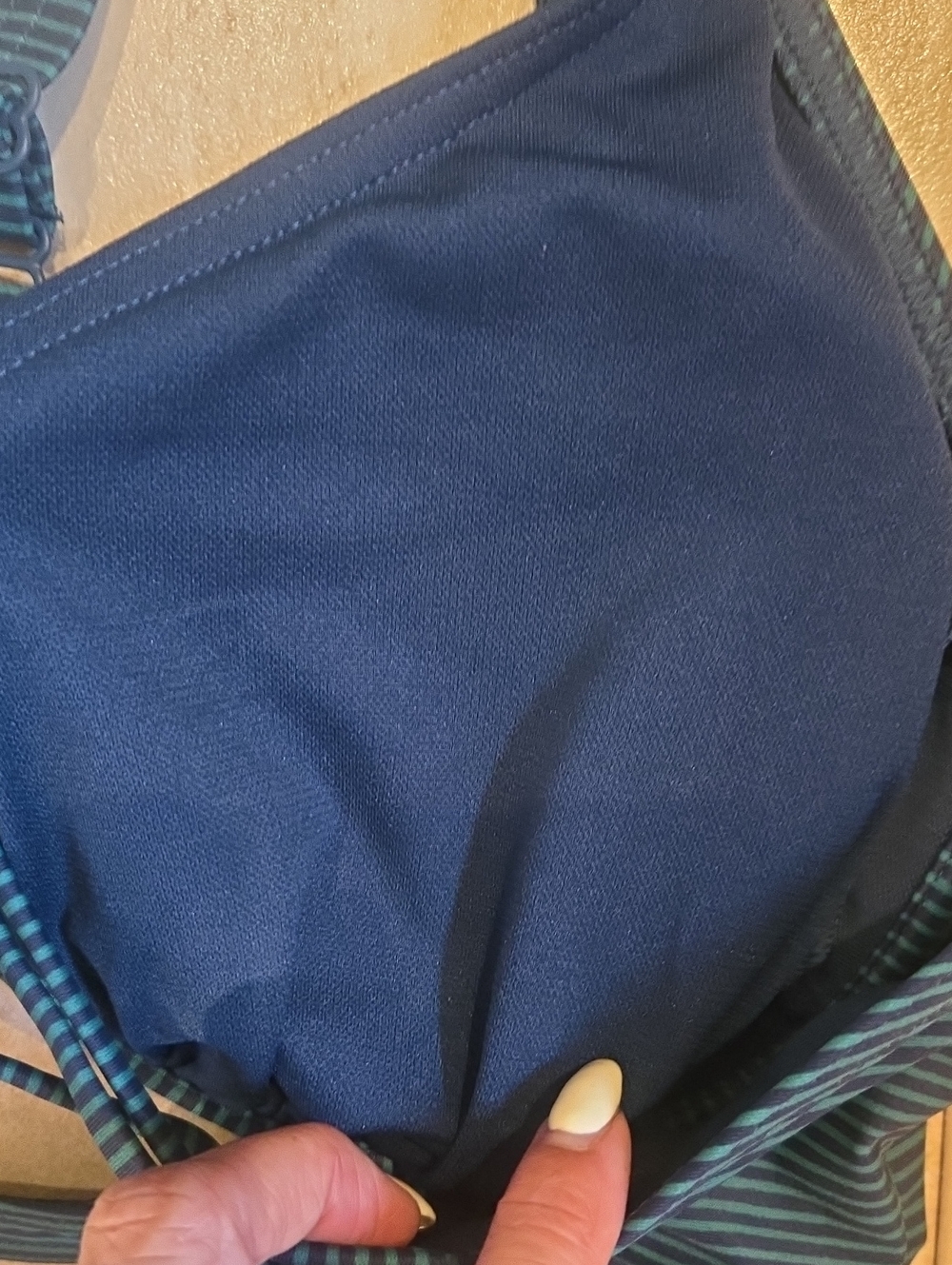 Prana Blue/Green Strappy Back Bikini Top - Picture 7 of 9